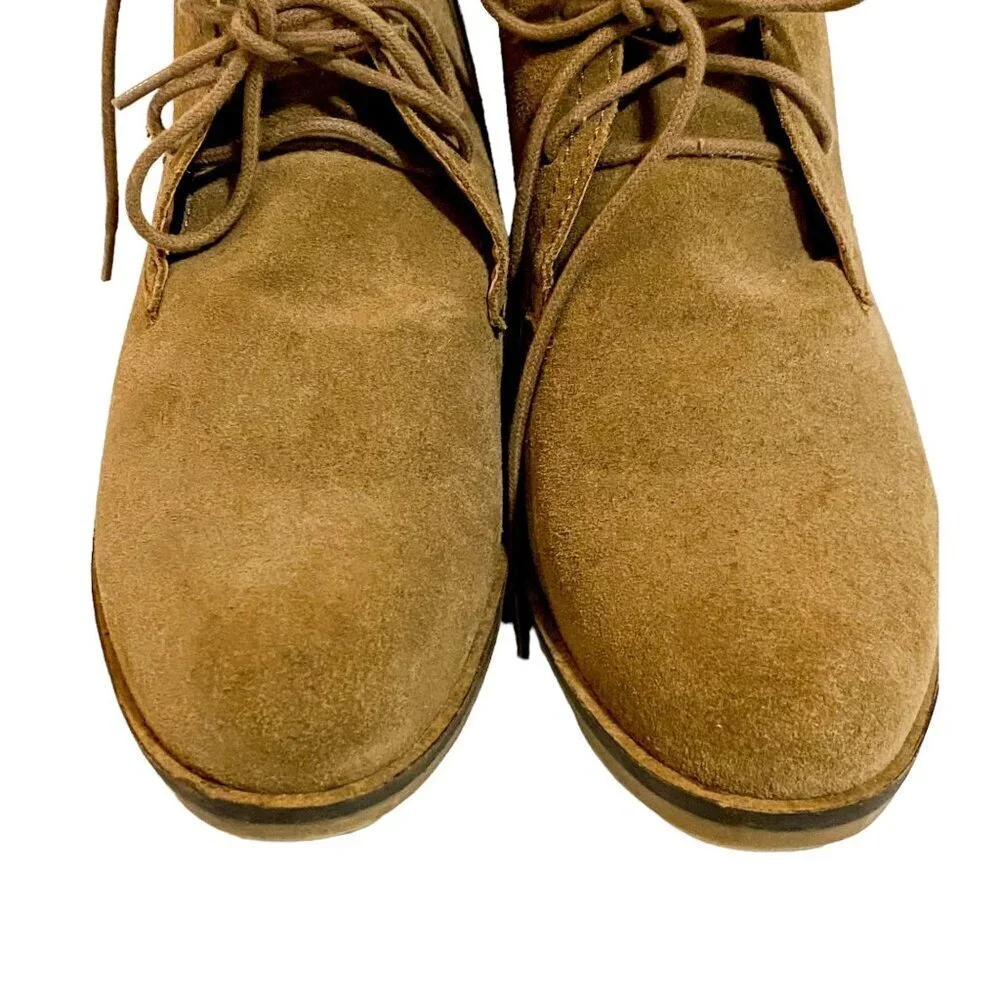 Lucky Brand Garboh Tan Suede Dessert Booties 10M